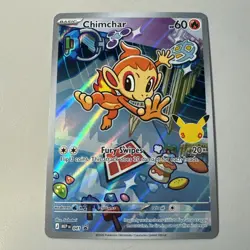 Pokemon Card Chimchar First Partner Promo Holo Illustration Rare - Image 1