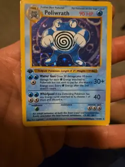 1999 Pokemon Poliwrath Base Set Holo 1st Edition Rare Card 13/102 MP Condition - Image 1