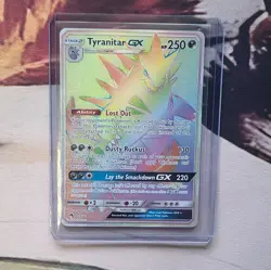 Pokemon Tyranitar GX Secret Rare Full Art Holo Card 223/214 Lost Thunder - Image 1