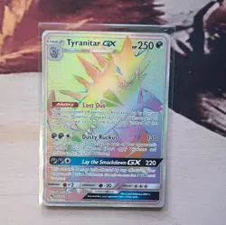 Pokemon Tyranitar GX Secret Rare Full Art Holo Card 223/214 Lost Thunder - Image 3