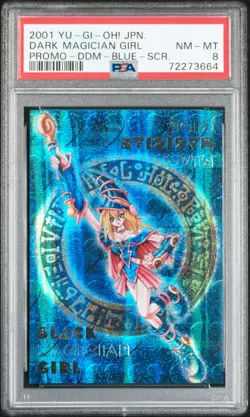Yugioh Card Dark Magician Girl Blue Secret Rare DDM Promo 2001 PSA 8 NM-MT - Image 1