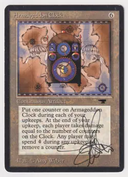 Signed Armageddon Clock HP Antiquities Artist Amy Weber 1994 MTG Magic Vintage! - Image 1
