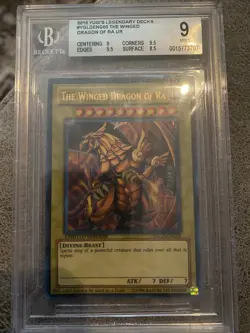 Yugioh BGS 9 Mint 2015 The Winged Dragon of Ra YGLD-ENG03 LE Ultra Rare - Image 1