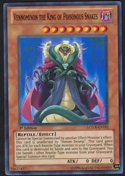 Yugioh Vennominon the King of Poisonous Snakes LCGX-EN192 Super Rare 1st Ed - NM - Image 1