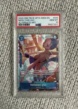 2026 ONE PIECE OP14-EB04 #025 NEFELTARI VIVI - ALTERNATE ART - PSA 10 GEM MT - Image 1