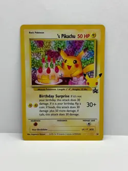 Birthday Pikachu 24/53 Holo Rare 25th Celebrations Classic - Pokemon Card - NM - Image 1