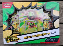 Pokemon Ascended Heroes Factory Sealed Mega Meganium Ex Box 4 Booster Packs - Image 1