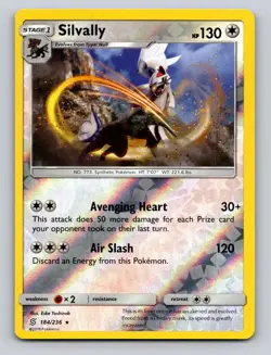 Silvally 184/236 Holo Rare Unified Minds Pokemon Reverse Holo NM - Image 1
