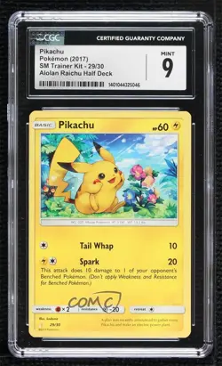 Pikachu Pokemon Sun & Moon Trainer Kit: Lycanroc & Alolan Raichu CGC 9 Mint - Image 1