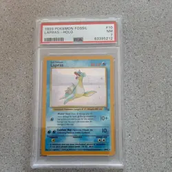 ⭐ 1999 Lapras Pokemon Fossil HOLO #10 PSA 7 NM - Image 1