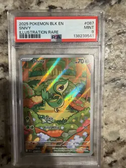2025 POKEMON BLK EN-BLACK BOLT ILLUSTRATION RARE #087 SNIVY PSA 9 🐦‍🔥 - Image 1