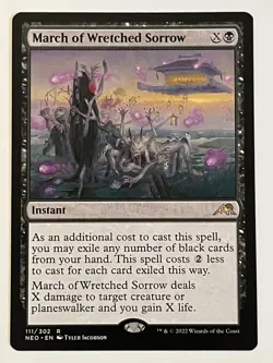 March of Wretched Sorrow Kamigawa: Neon Dynasty Non-Foil Regular MTG - Image 1