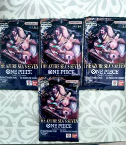 4x ENGLISH One Piece TCG: Azure Sea's Seven - Booster Pack lot OP-14 - Image 1