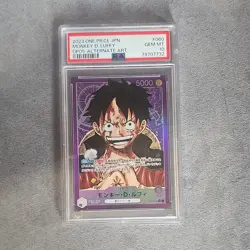 Bandai One Piece CCG Monkey D. Luffy Leader 060 OP05 Alternate Art PSA 10 - Image 1
