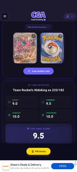 Nidoking EX 233/182 Team Rockets SIR Destined Rivals Pokemon Card 🔥CGA AI 9.5 - Image 3