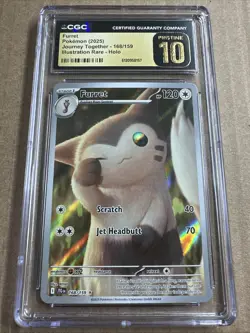 CGC 10 PRISTINE Furret 168/159 Journey Together Illustration Rare Pokemon Card - Image 1