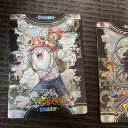 Pokemon Chinese Mengka 2 Lot Of 6 One Piece/pokemon Crossover Cards SER 5-10 - Image 2