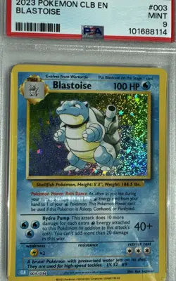 Blastoise 003/034 PSA 9 MINT - Holo Rare - Trading Card Game Classic Collection - Image 3