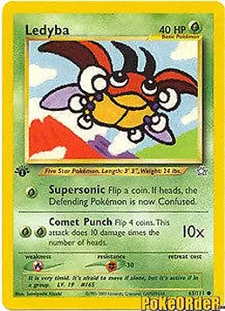 Pokemon Neo Genesis - Ledyba Card 63/111 UNLIMITED EDITION NOT FIRST - Image 1