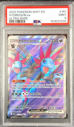 2025 POKEMON WHITE FLARE EN HYDREIGON EX ULTRA RARE #162 MINT 💎 PSA 9 - Image 1