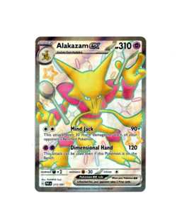Pokemon Paldean Fates ALAKAZAM EX 215/091 Shiny Ultra Rare Card MINT-NM - Image 1