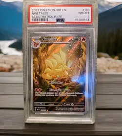 2023 Pokemon Scarlet and Violet Obsidian Flames Ninetales PSA 8 - Image 1