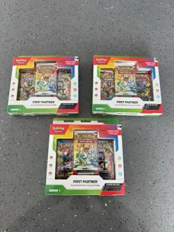 Pokemon TCG First Partner Illustration Collection Series 1 Box Lot of (3) Sealed - Image 1