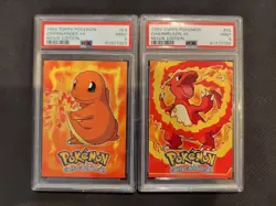Bundle of PSA 9 Charmander & Charmeleon Topps Pokemon Movie Edition - Image 1