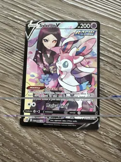 Pokemon Sylveon V TG14/TG30 Brilliant Stars Trainer Gallery Rapid Strike Holo NM - Image 1