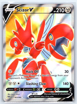 Scizor V 183/189 Rare Ultra Darkness Ablaze Pokemon - Image 1