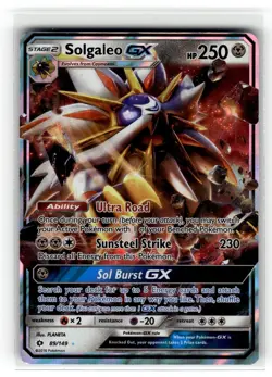 Pokemon: SM Base Set Solgaleo GX #89/149 Ultra Rare,Holo P2N - Image 1