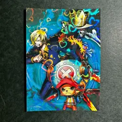 S5087 Sanji Brook Chopper HOLO Japanese One Piece Mugiwara Store PROMO Card F9 - Image 1
