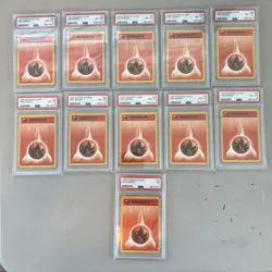 Lot of 11 PSA Graded 1999 Pokemon Fire Energy 10-PSA 8, 1-PSA 7 - Image 1