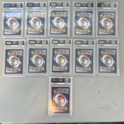 Lot of 11 PSA Graded 1999 Pokemon Fire Energy 10-PSA 8, 1-PSA 7 - Image 2