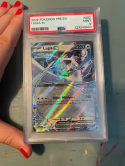 2025 Pokemon SV Prismatic Evolutions PRE EN Lugia ex #082/131 PSA 9 - Image 1