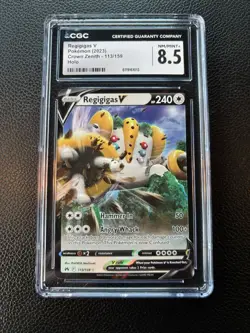 Pokemon TCG Regigigas V Ultra Rare Crown Zenith 113/159 Holo 240 HP CGC 8.5 - Image 1