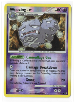 2009 Weezing Pokemon Rising Rivals Reverse Holo 87/111 LP - Image 1