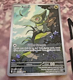 Axew Pokemon Black Bolt 145/086 Illustration Rare Full Art Holo SV NM - Image 1