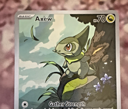 Axew Pokemon Black Bolt 145/086 Illustration Rare Full Art Holo SV NM - Image 2