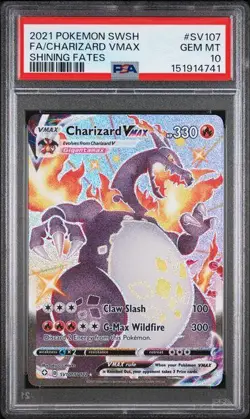 2021 Pokemon Shining Fates Charizard Vmax #SV107 PSA 10 - Image 1