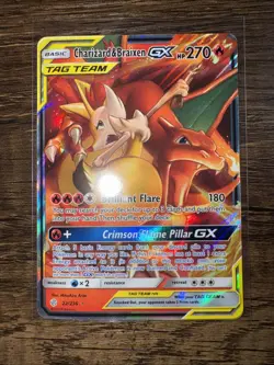 Pokemon TCG Charizard & Braixen GX Holo Ultra Rare Cosmic Eclipse 22/236 - Image 1