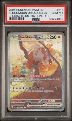 PSA 10 Bloodmoon Ursaluna EX 216/167 SIR Twilight Masquerade Pokemon - Image 1