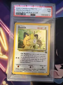 Meowth Holo Pokemon TCG Game Boy Wizards Black Star Promos 2000 ENG PSA 7 - Image 1