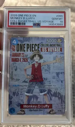 PSA 10 Monkey D. Luffy 2026 One Piece College Basketball US Voyage #P-055 Promo - Image 1