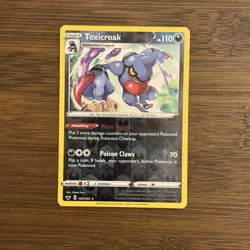 Toxicroak Reverse Holo 124/202 Sword & Shield Pokemon Card - Image 1