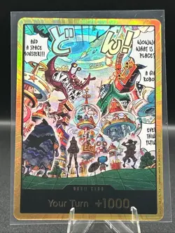 One Piece TCG Egghead Island Gold Don (DON!) OP14-EB04 Azure Sea's Seven English - Image 1