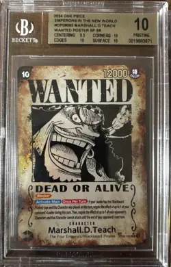 Bandai Marshall.D.Teach Emperors in the New World OP09-093 SR SP Beckett 10 - Image 1