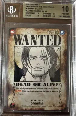 Bandai Shanks Wanted SP SR Beckett 10 Emperors in the New World One Piece CCG - Image 1