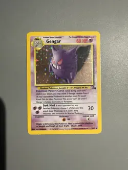 Pokemon Gengar TCG Fossil Holo Card 5/62 Unlimited Holo Rare - Image 1