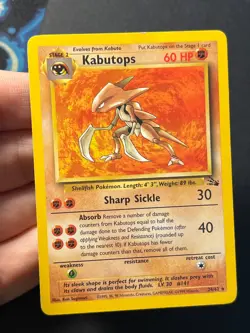 Kabutops 24/62 Fossil Rare Pokemon Card WOTC 1999 LP - - Image 4